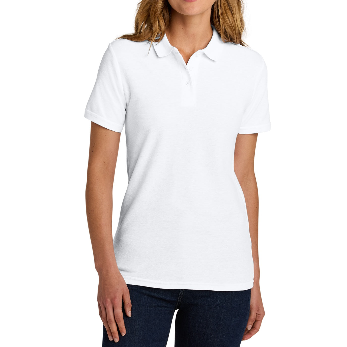 cheap school uniforms wholesale Junior Short Sleeve 3 Button Jersey Knit Polo Shirt in White