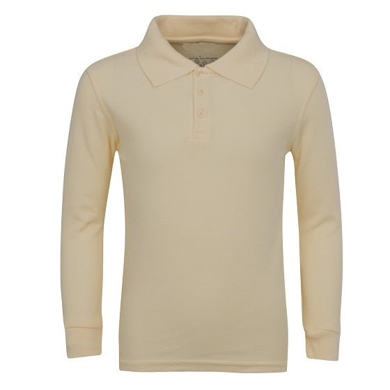 36 Pack Adult Size Long Sleeve Pique Polo Shirt in Khaki