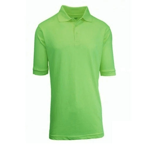 36 Pack Boys Short Sleeve Pique Polo Shirt in Lime