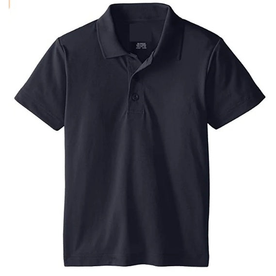 Wholesale Boys Dri Fit Performance Short Sleeve School Uniform Polo Shirt Navy Blue
