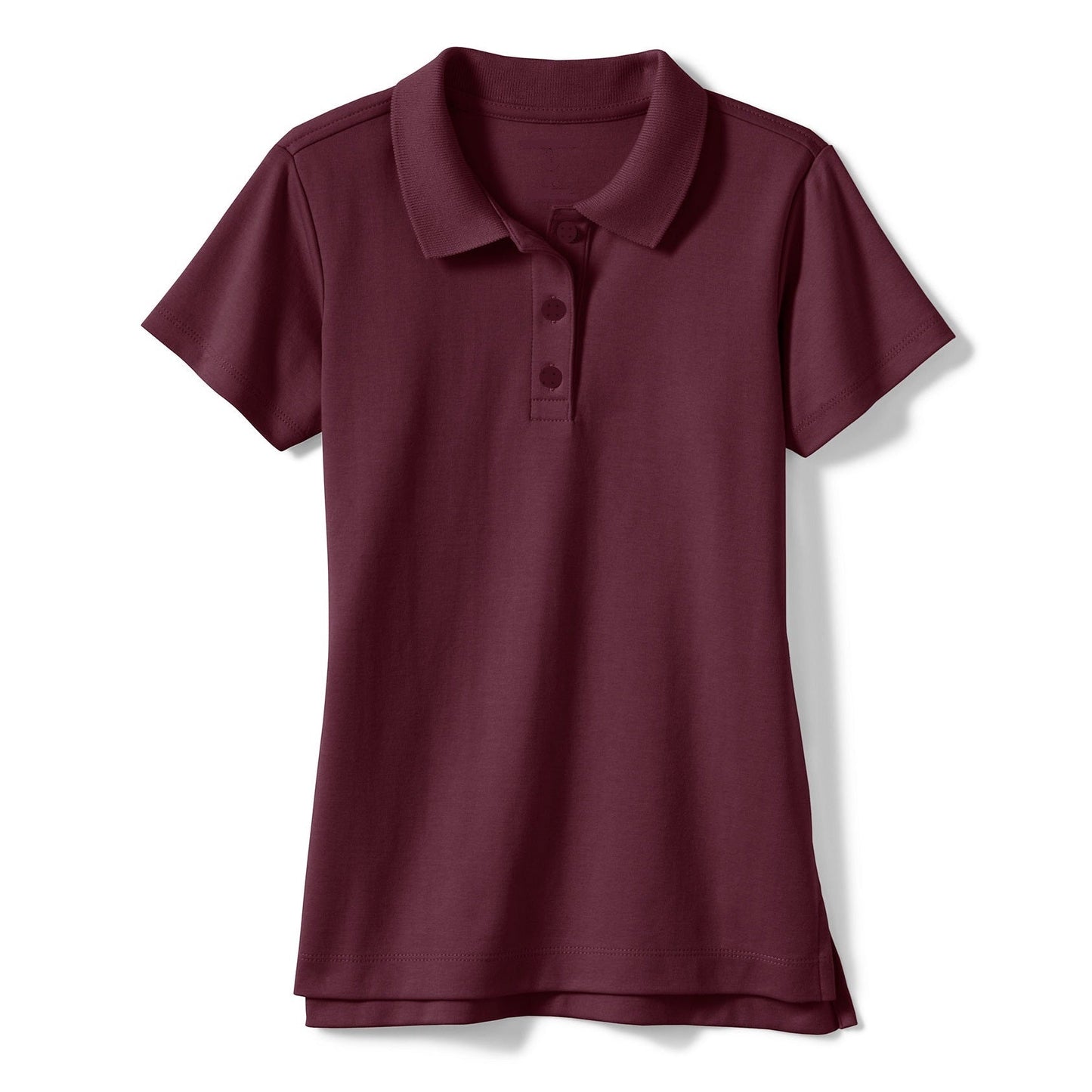 Wholesale Girls School Uniform Jersey Knit Polo in Burgundy