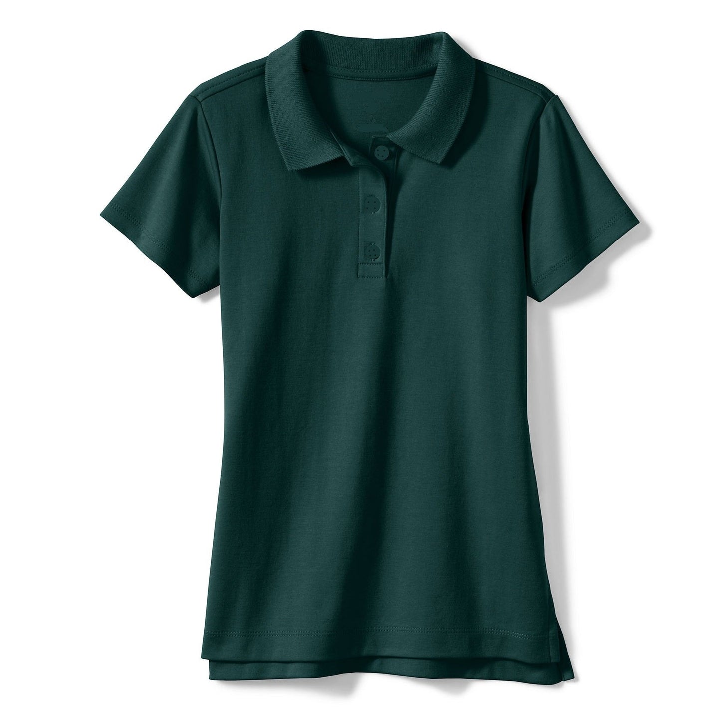 Wholesale Girls Short Sleeve Jersey Knit Polo Hunter Green