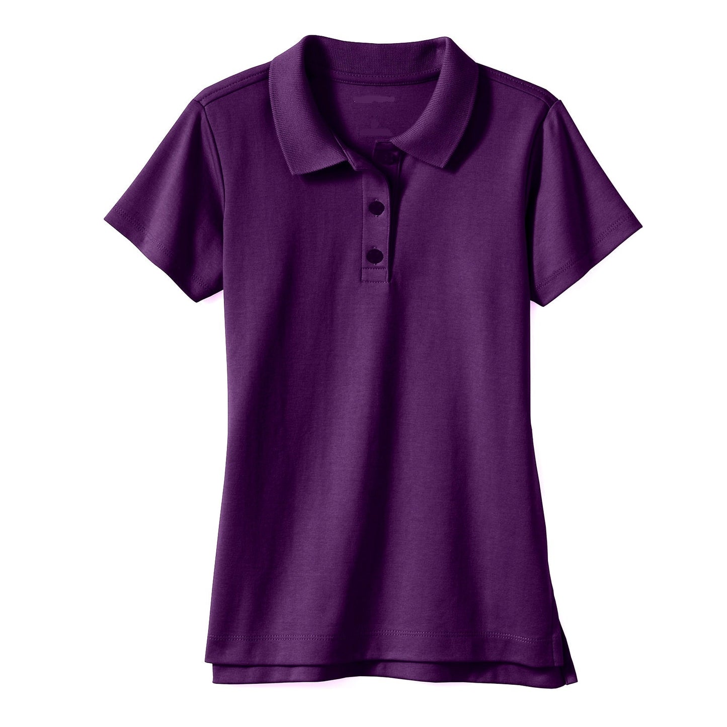 Wholesale Girls School Uniform Short Sleeve Jersey Knit Polo Shirt in Purple