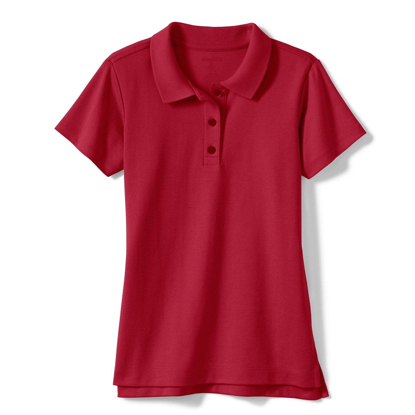 Wholesale Girls Short Sleeve Jersey Knit Polo in Red