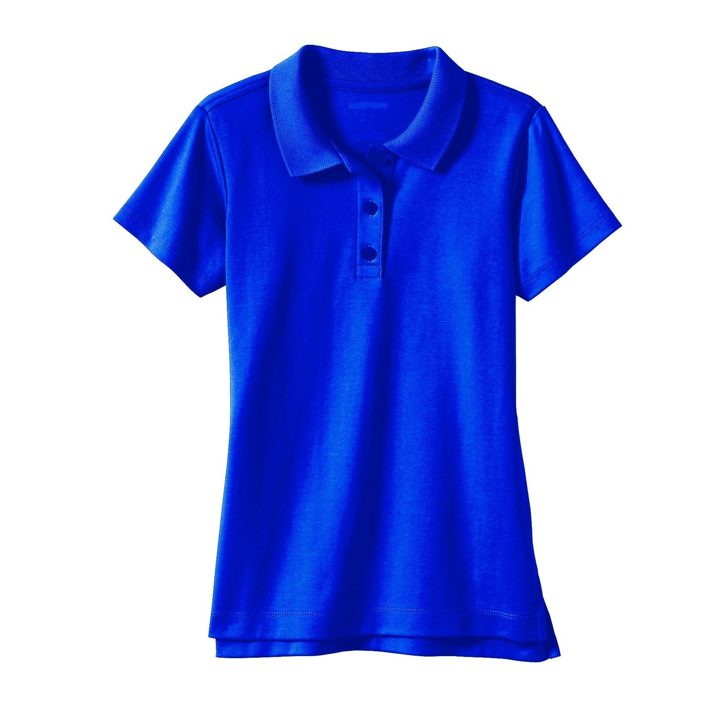 Wholesale Girls School Uniform Short Sleeve Jersey Knit Polo Shirt in Royal Blue