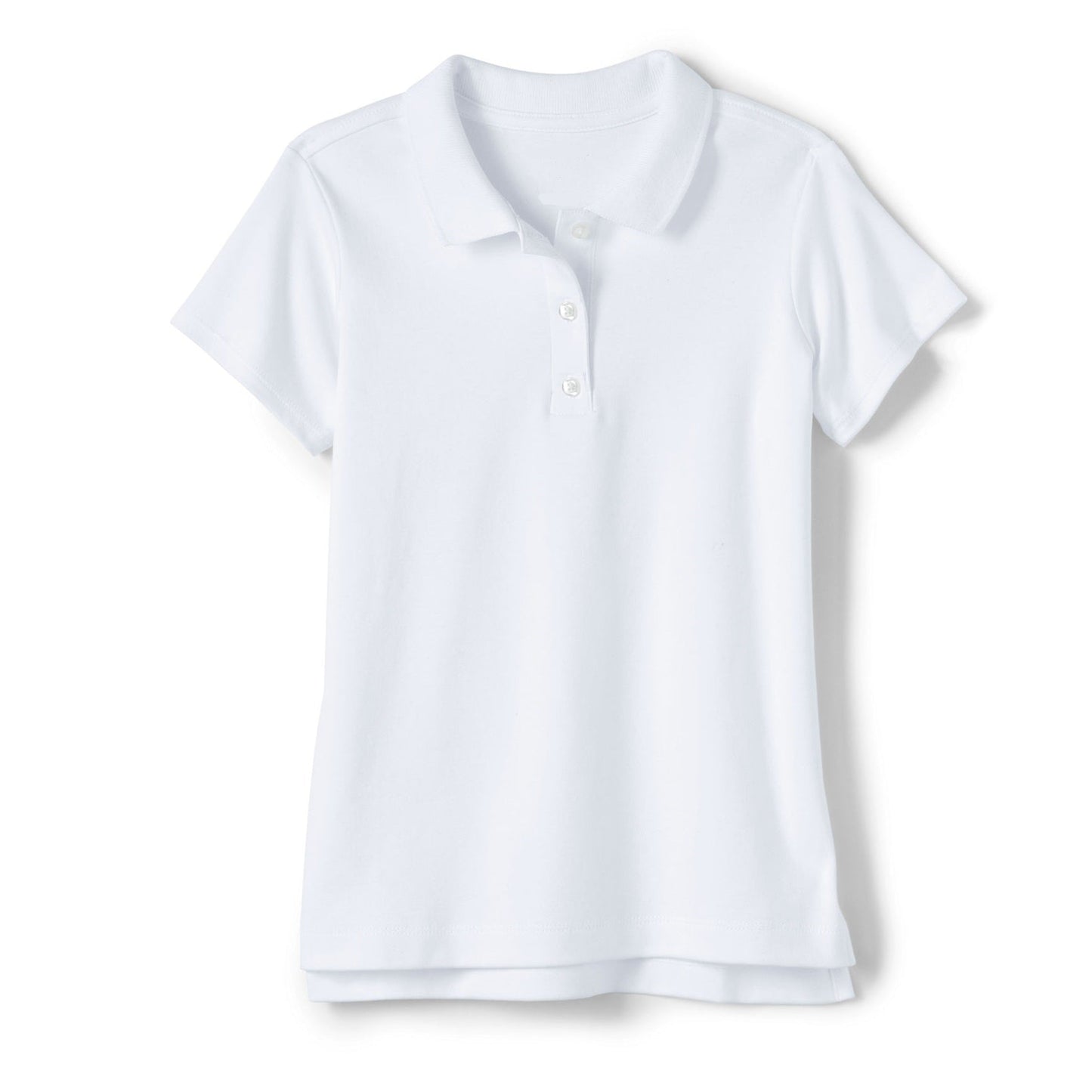 Wholesale Girls Short Sleeve Jersey Knit Polo in White