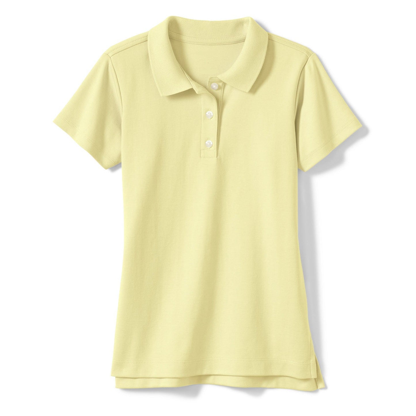 Wholesale Girls School Uniform Short Sleeve Jersey Knit Polo Shirt in Yellow