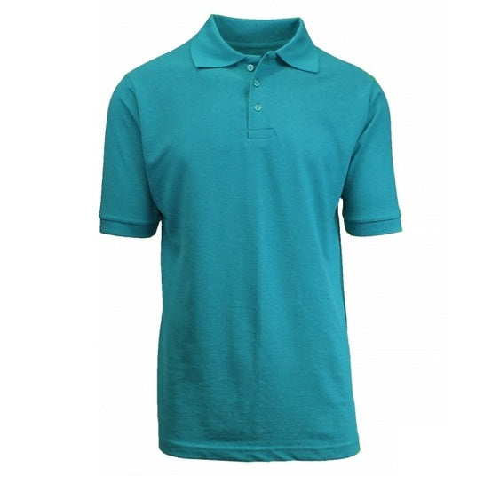 36 Pack Boys Short Sleeve Pique Polo Shirt in Teal