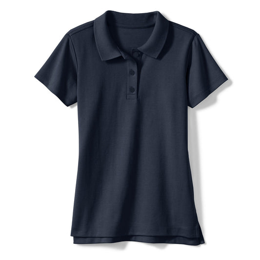 school uniforms wholesale Girls Short Sleeve Jersey Knit Poloin Navy